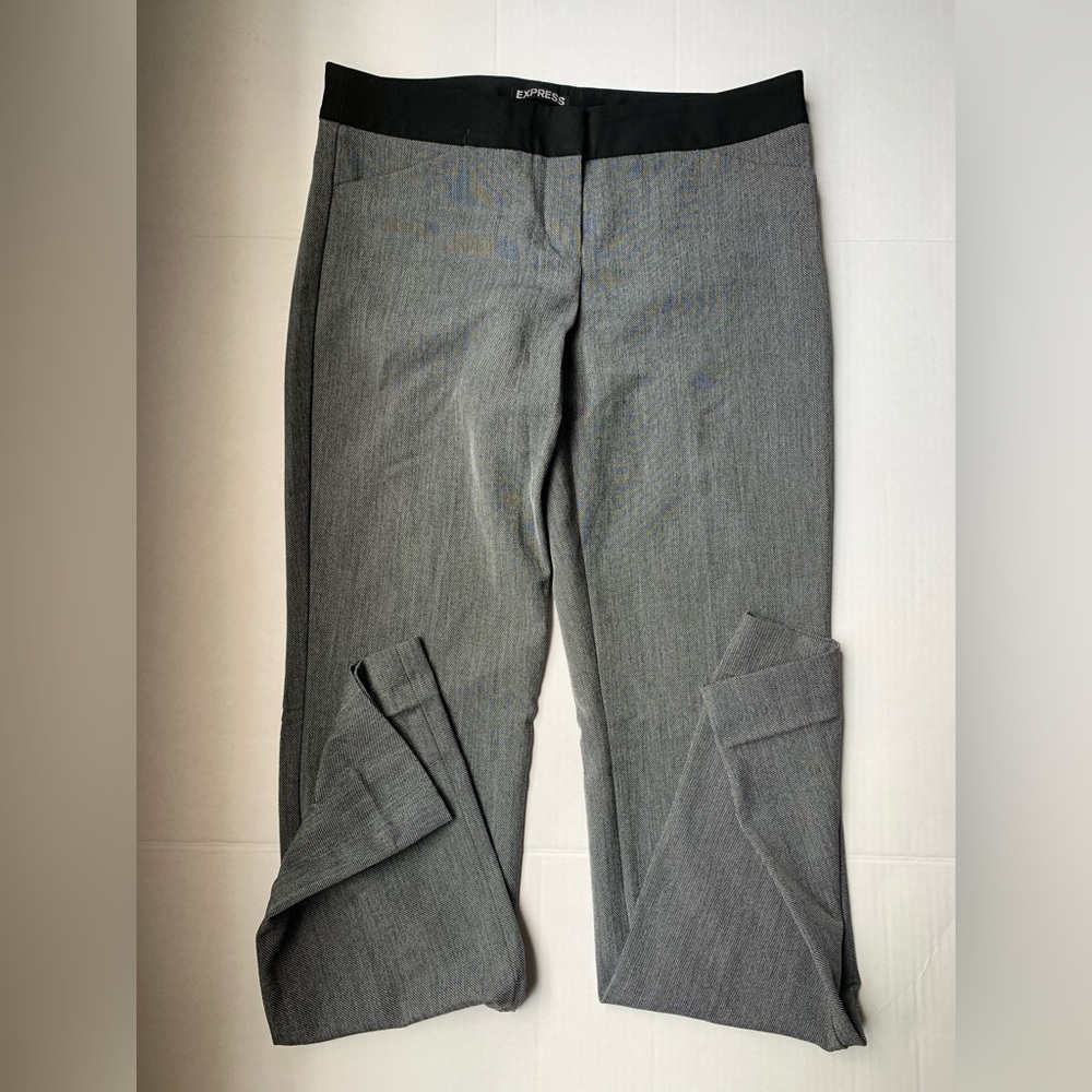 EXPRESS Gray & Black Low Rise Barely Boot Editor Career Work Pants 2R